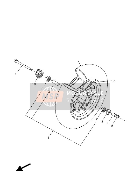 5WWF51170000, Entretoise,  Roulemen, Yamaha, 0